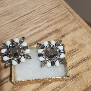 Champagne crystal post earrings